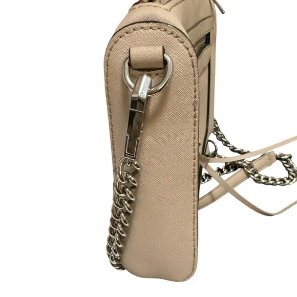 Rebecca Minkoff Genuine Leather Tan Chain Strap Crossbody Bag - Picture 5 of 14